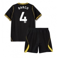Camiseta Chelsea Valentin Barco #4 Segunda Equipación Replica 2026-27 para niños mangas cortas (+ Pantalones cortos)
